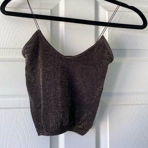 Free People sparkly gold/black brami tank